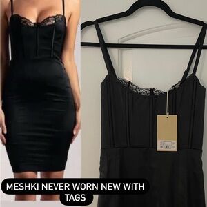 Meshki Black Lace Detail Dress XS